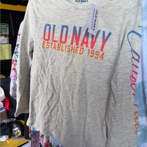 Old Navy Kids Heather Gray Long Sleeve Tee